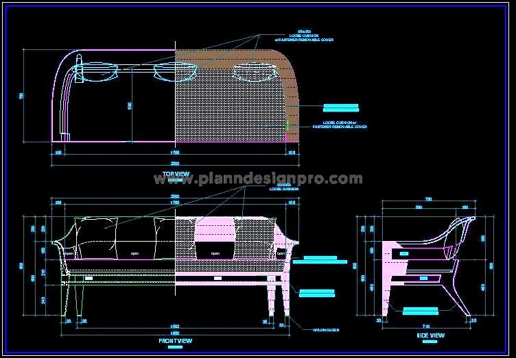 Two Seater Sofa CAD Detail for Outdoor Spaces - AutoCAD DWG